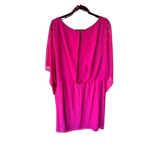 Jessica Howard Woman 24W Pink 40 Day Cocktail Dress Sheer Overlay Ruched - Picture 2 of 12